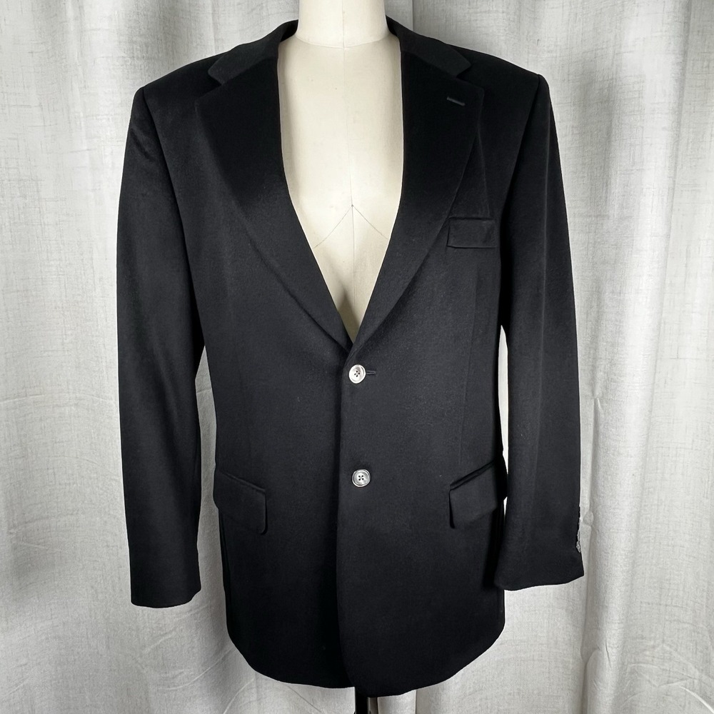 Zino 100% Cashmere Men's 40R Black Made in Italy Blazer‎ Sport Coat Suit Jacket